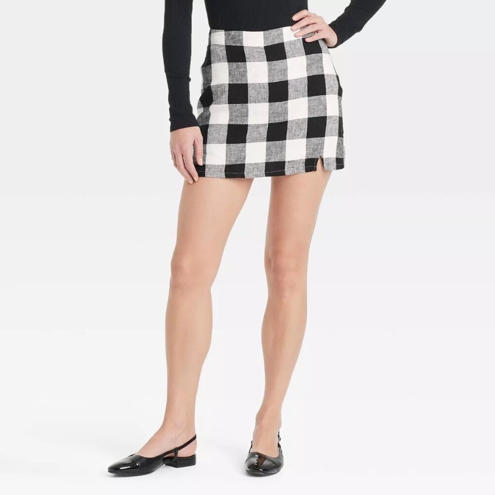 a new day Black and White Checkered Skort